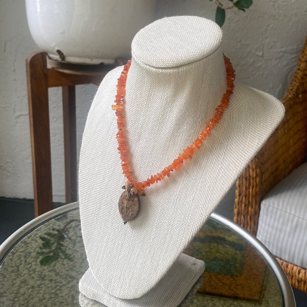 Barse Carnelian Healing Stone Necklace